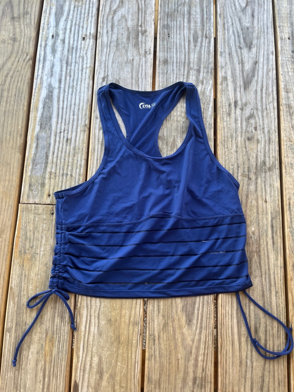 ZYIA Active Navy Blue Cropped Performance Tank Size Medium